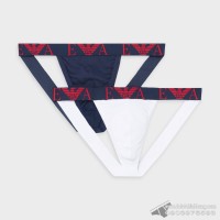 Quần lót nam Emporio Armani Bold Monogram Jockstrap 2-pack White/Marine